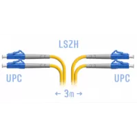 Патчкорд оптический LCUPC SM Duplex 15 метра LSZH 3мм
