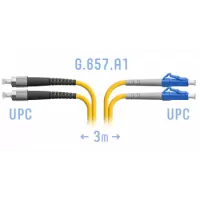 Патчкорд оптический FCUPC-LCUPC SM Duplex 30 метров LSZH 3мм