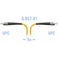 Патчкорд оптический FCUPC SM Simplex 3 метра LSZH 3 мм