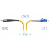 Патчкорд оптический FCUPC-LCUPC SM Duplex 25 метров LSZH 3мм