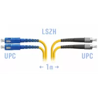 Патчкорд оптический FCUPC-SCUPC MM (OM3) Duplex 1 метр LSZH 3мм