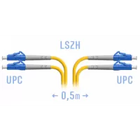 Патчкорд оптический LCUPC SM Duplex 05 метра LSZH 3мм