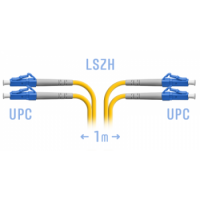 Патчкорд оптический LCUPC MM (OM3) Duplex 1 метр LSZH 3мм черный